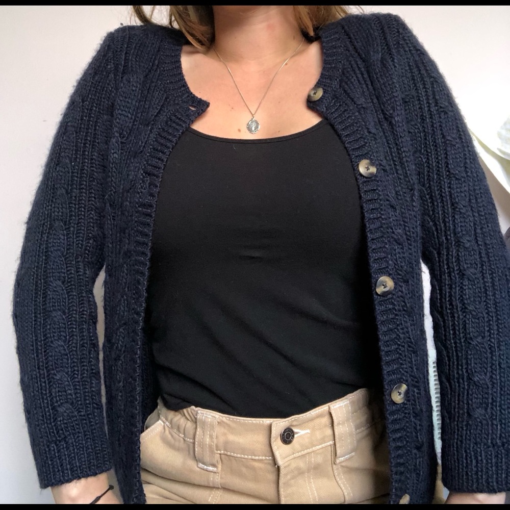 Cable knit cardigan